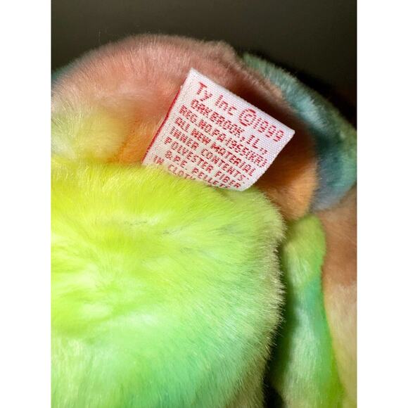 ty Peace Beanie Babies 1999 Buddies 1996 Tie Dye Rainbow Bear Set MWMT - Picture 9 of 16